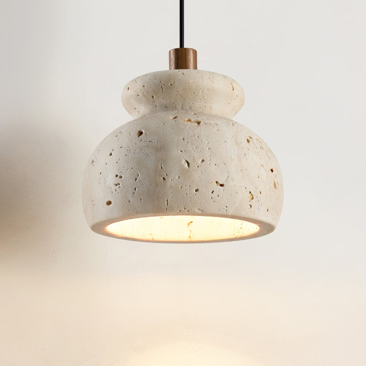 Bell Elara Travertine Pendant Light – Natural Stone Hanging Lamp for Dining & Kitchen