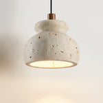 Bell Elara Travertine Pendant Light – Natural Stone Hanging Lamp for Dining & Kitchen