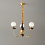 Bellagio Arc Chandelier — Modern Brass & Wood Designer Pendant Light