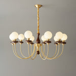 Bellagio Arc Chandelier — Modern Brass & Wood Designer Pendant Light