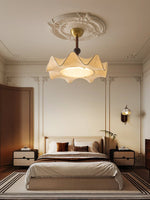 Bellara Flush Mount Ceiling Light in Fabric, Wood, and Metal
