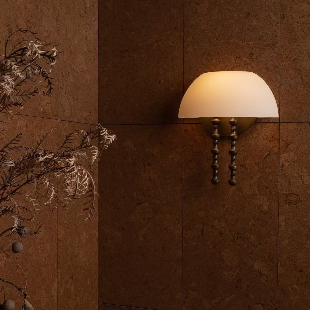 Bellini Alabaster Wall Sconce – Aged Brass & Natural Stone Lighting