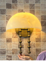 Bellini Alabaster Wall Sconce – Aged Brass & Natural Stone Lighting