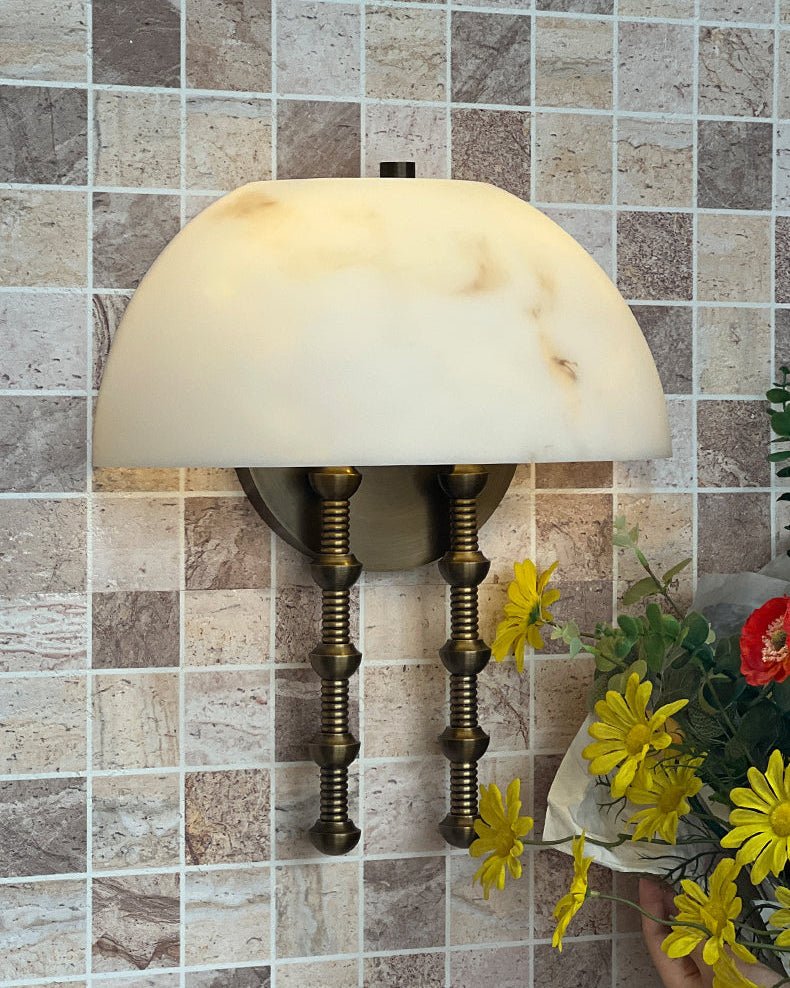 Bellini Alabaster Wall Sconce – Aged Brass & Natural Stone Lighting