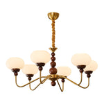 Bellini Modern Wood and Glass Chandelier for Dining Room and Living Room