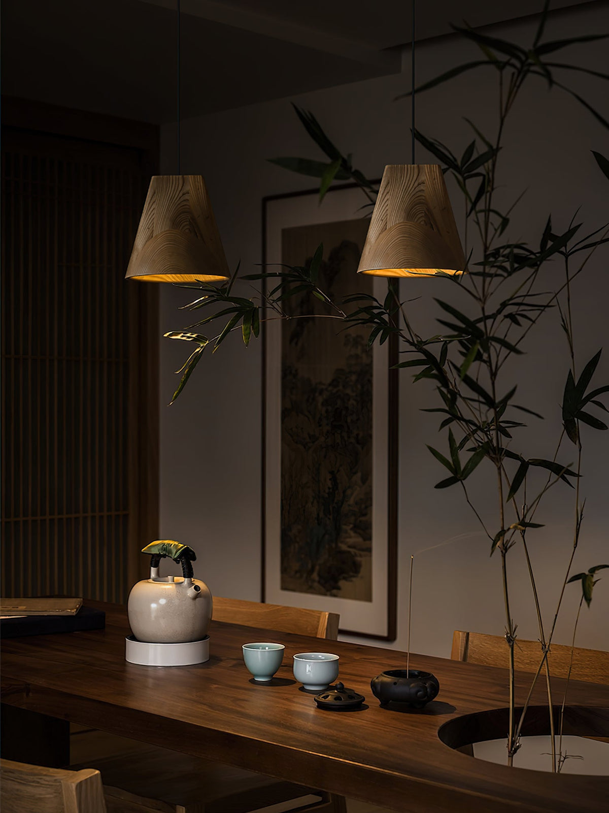 Bellwood Wood Pendant Light – Modern LED Hanging Lamp for Dining Room & Kitchen Island
