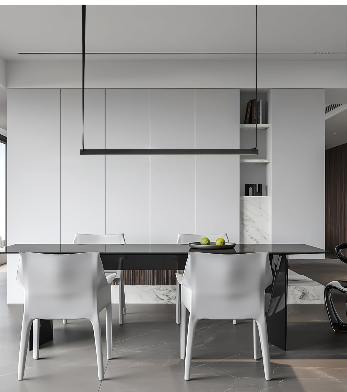 Belto Linear LED Pendant Light – Canvas Strap Suspension, Modern Minimalist