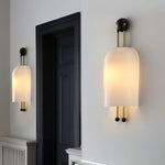 Benjamin Wall Light in Opal Glass and Gold – Modern Wall Sconce