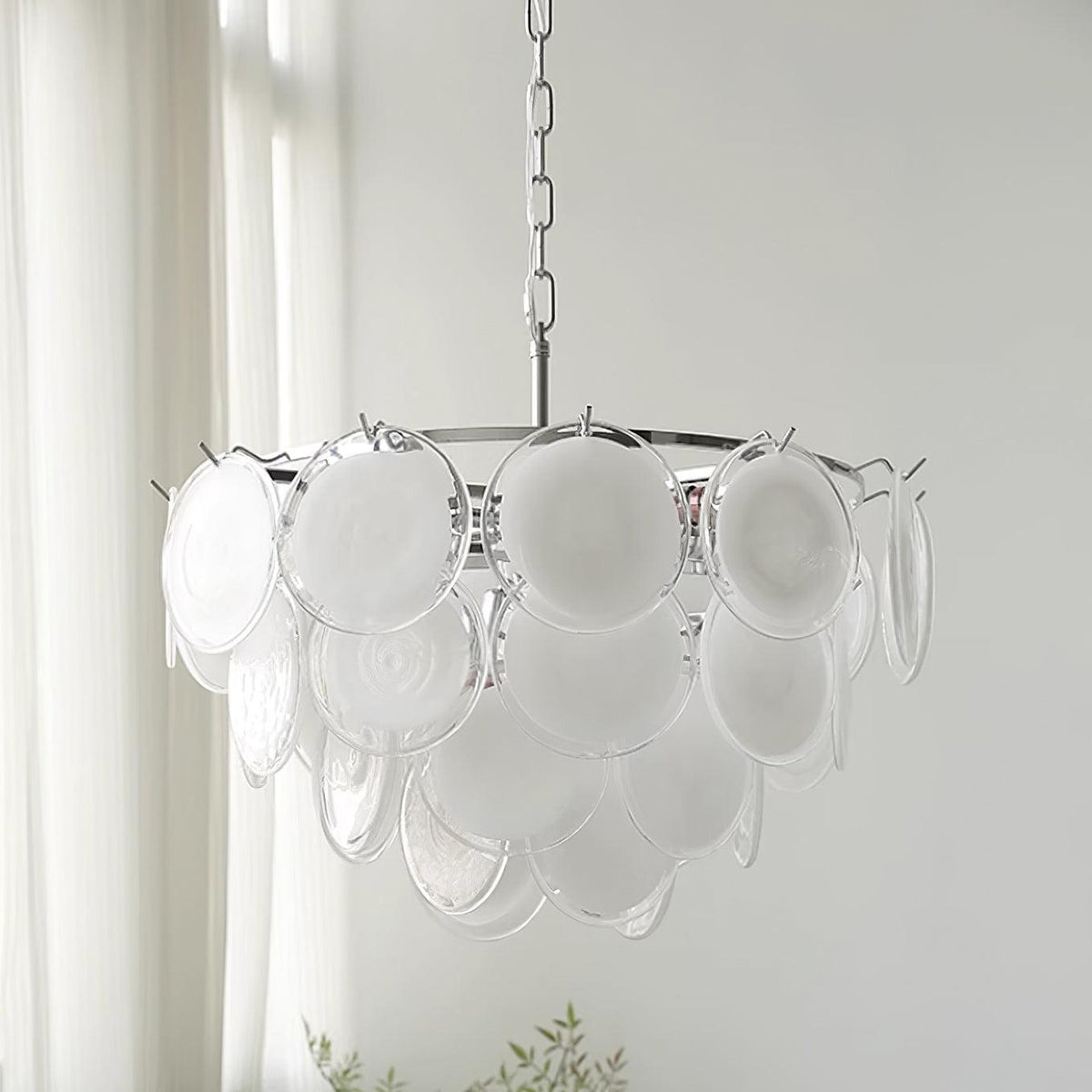 Bettina Glass Chandelier – Modern Murano-Style Pendant for Dining Room and Living Room
