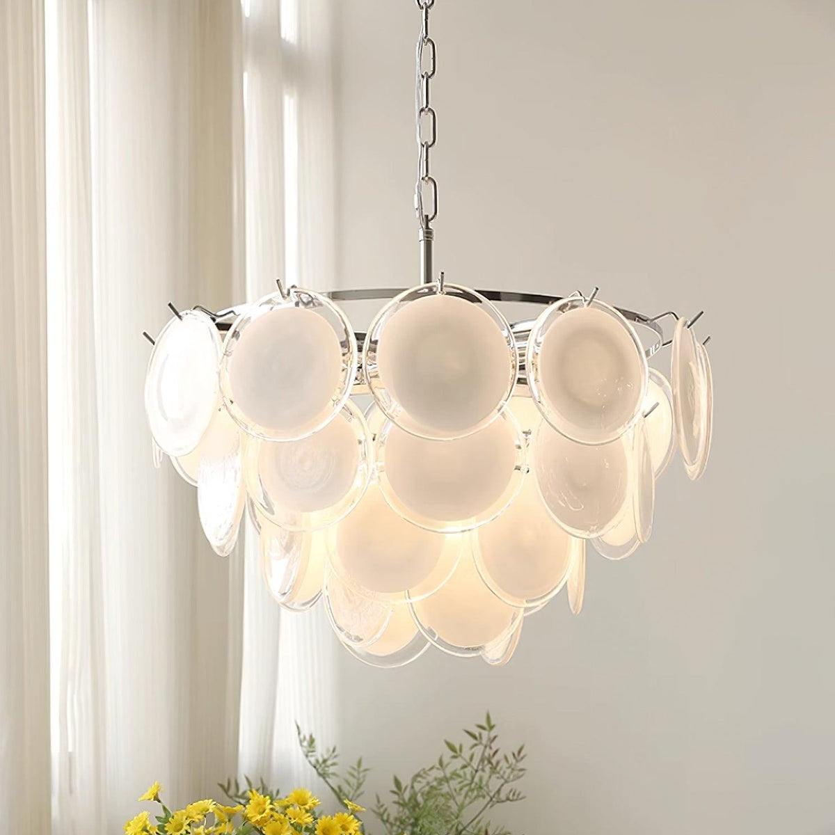 Bettina Glass Chandelier – Modern Murano-Style Pendant for Dining Room and Living Room