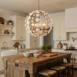 Bianca Floral Orb Chandelier – Ceramic Flower Pendant Light for Elegant Interiors
