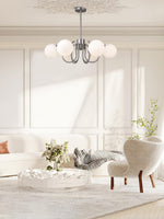 Bianca Chandelier – Modern Chrome & Glass Pendant Light for Dining Room