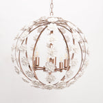Bianca Floral Orb Chandelier – Ceramic Flower Pendant Light for Elegant Interiors