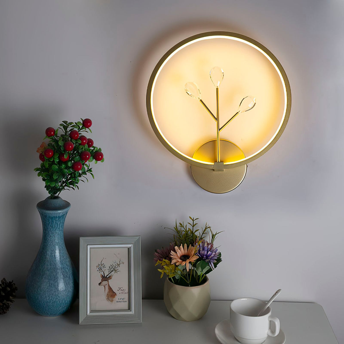 Bifurcated Crystal Wall Light