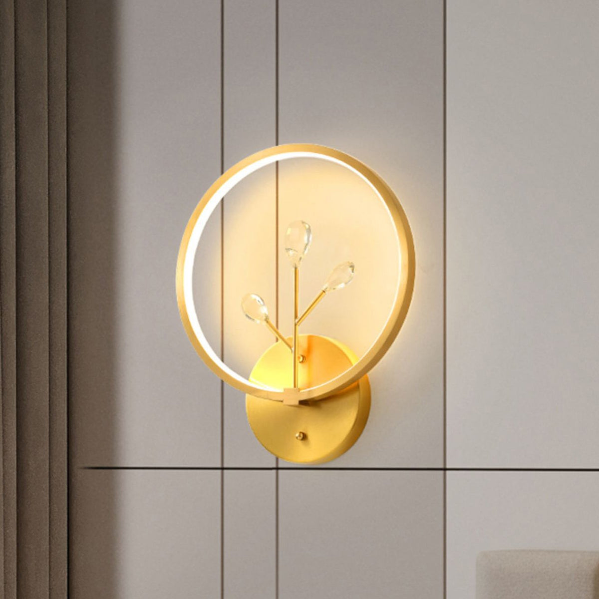 Bifurcated Crystal Wall Light