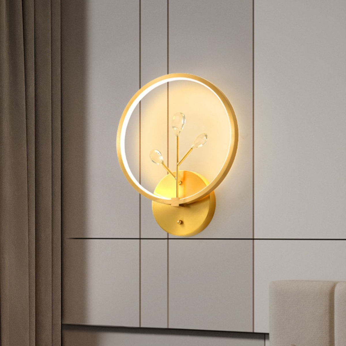 Bifurcated Crystal Wall Light