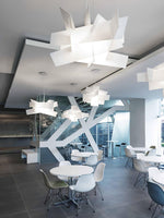 Big Bang Sculptural Pendant Light in White Metal and Acrylic