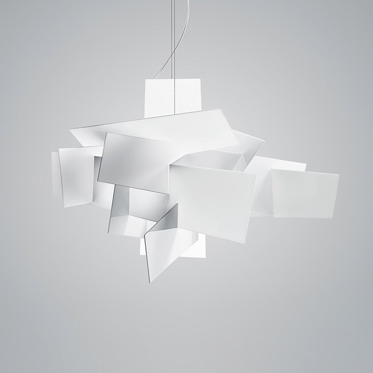 Big Bang Sculptural Pendant Light in White Metal and Acrylic