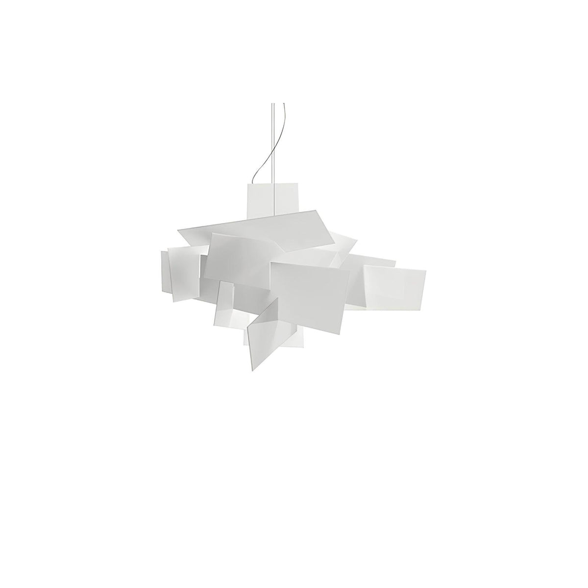 Big Bang Sculptural Pendant Light in White Metal and Acrylic