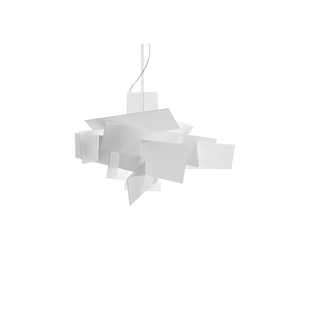 Big Bang Sculptural Pendant Light in White Metal and Acrylic