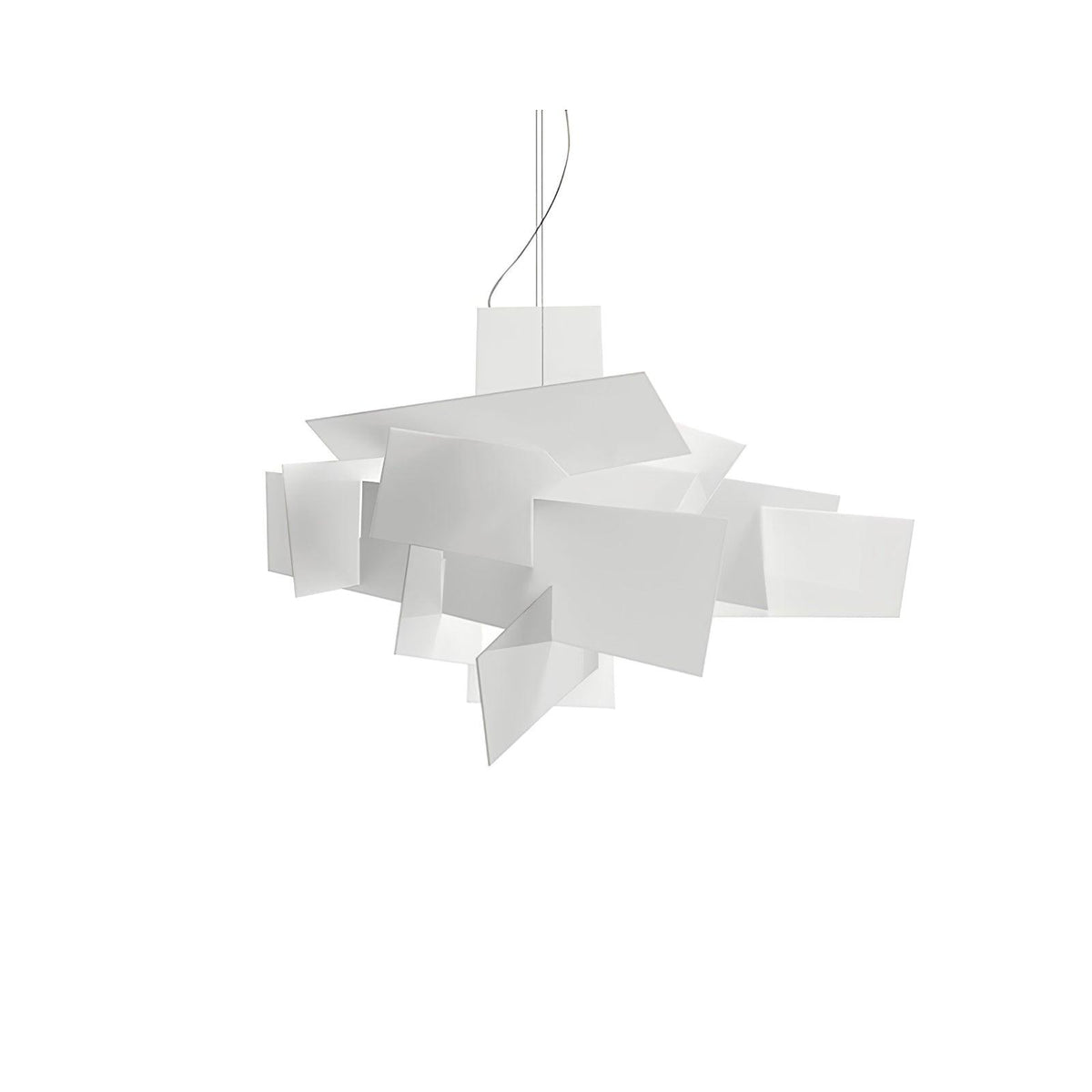 Big Bang Sculptural Pendant Light in White Metal and Acrylic