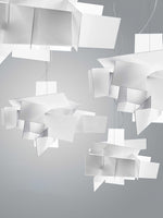 Big Bang Sculptural Pendant Light in White Metal and Acrylic