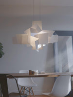 Big Bang Sculptural Pendant Light in White Metal and Acrylic