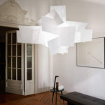 Big Bang Sculptural Pendant Light in White Metal and Acrylic