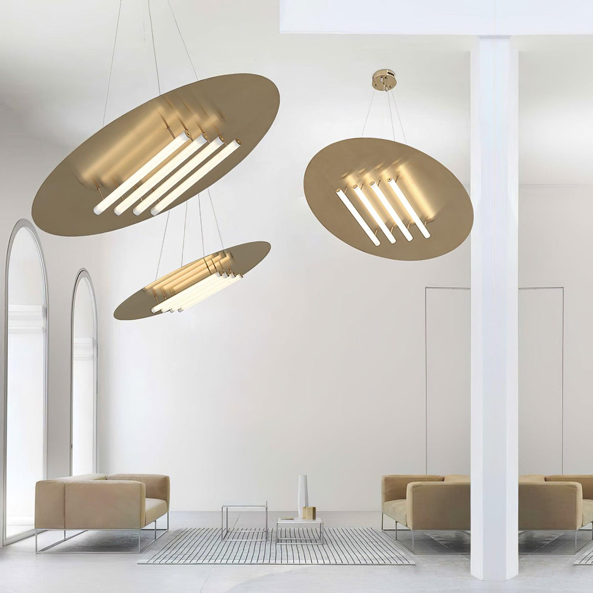Aurelia Disc LED Pendant Light in Gold for Modern Interiors