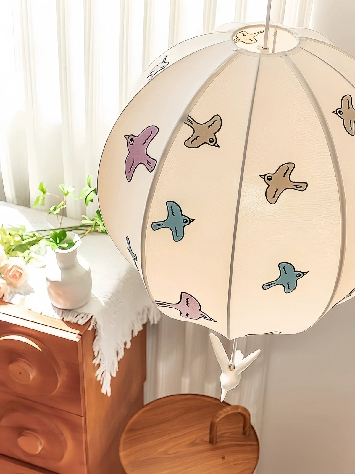 Artisan Bird Silhouette Balloon Pendant Light for Modern Interiors