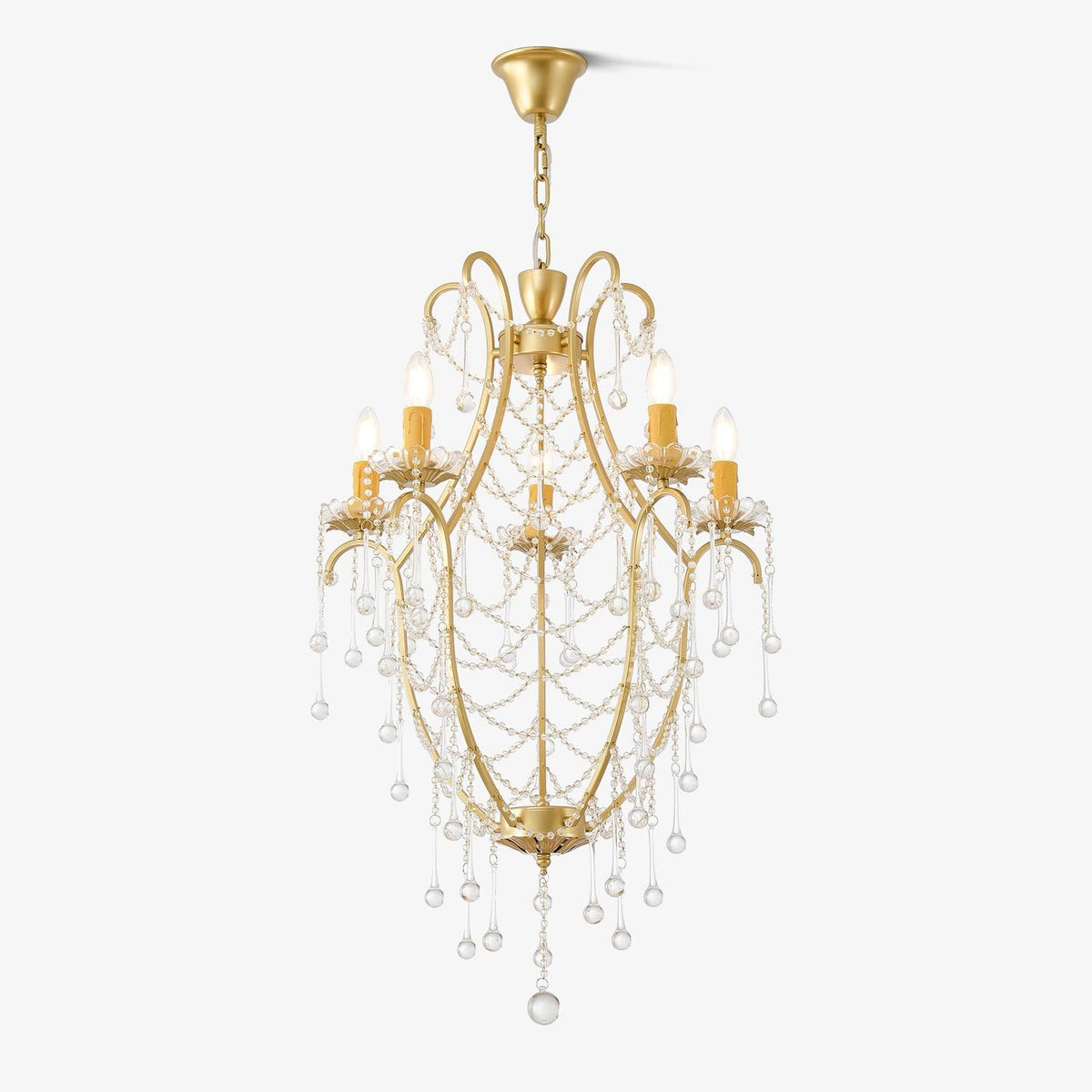Birdcage Crystal Chandelier with Vintage Gold Finish