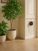 Sculptural Coffee Marble Door Handle with Brass Core
