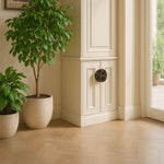 Sculptural Coffee Marble Door Handle with Brass Core