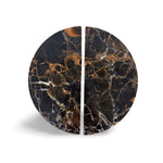 Sculptural Coffee Marble Door Handle with Brass Core
