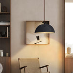 Black Arch Ceramic Pendant Light – Handcrafted Wabi-Sabi Illumination