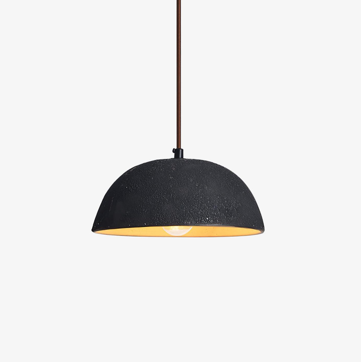 Black Arch Ceramic Pendant Light – Handcrafted Wabi-Sabi Illumination