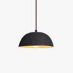 Black Arch Ceramic Pendant Light – Handcrafted Wabi-Sabi Illumination