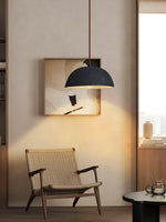 Black Arch Ceramic Pendant Light – Handcrafted Wabi-Sabi Illumination