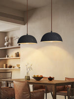 Black Arch Ceramic Pendant Light – Handcrafted Wabi-Sabi Illumination