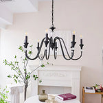 Noir Candelabra Chandelier — Modern Matte Black Glass Chandelier for Dining Room and Living Room