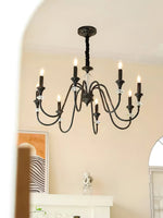 Noir Candelabra Chandelier — Modern Matte Black Glass Chandelier for Dining Room and Living Room