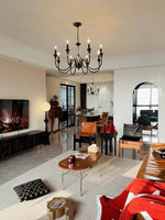 Noir Candelabra Chandelier — Modern Matte Black Glass Chandelier for Dining Room and Living Room