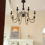 Noir Candelabra Chandelier — Modern Matte Black Glass Chandelier for Dining Room and Living Room