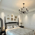 Noir Candelabra Chandelier — Modern Matte Black Glass Chandelier for Dining Room and Living Room