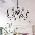 Noir Candelabra Chandelier — Modern Matte Black Glass Chandelier for Dining Room and Living Room