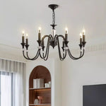 Noir Candelabra Chandelier — Modern Matte Black Glass Chandelier for Dining Room and Living Room