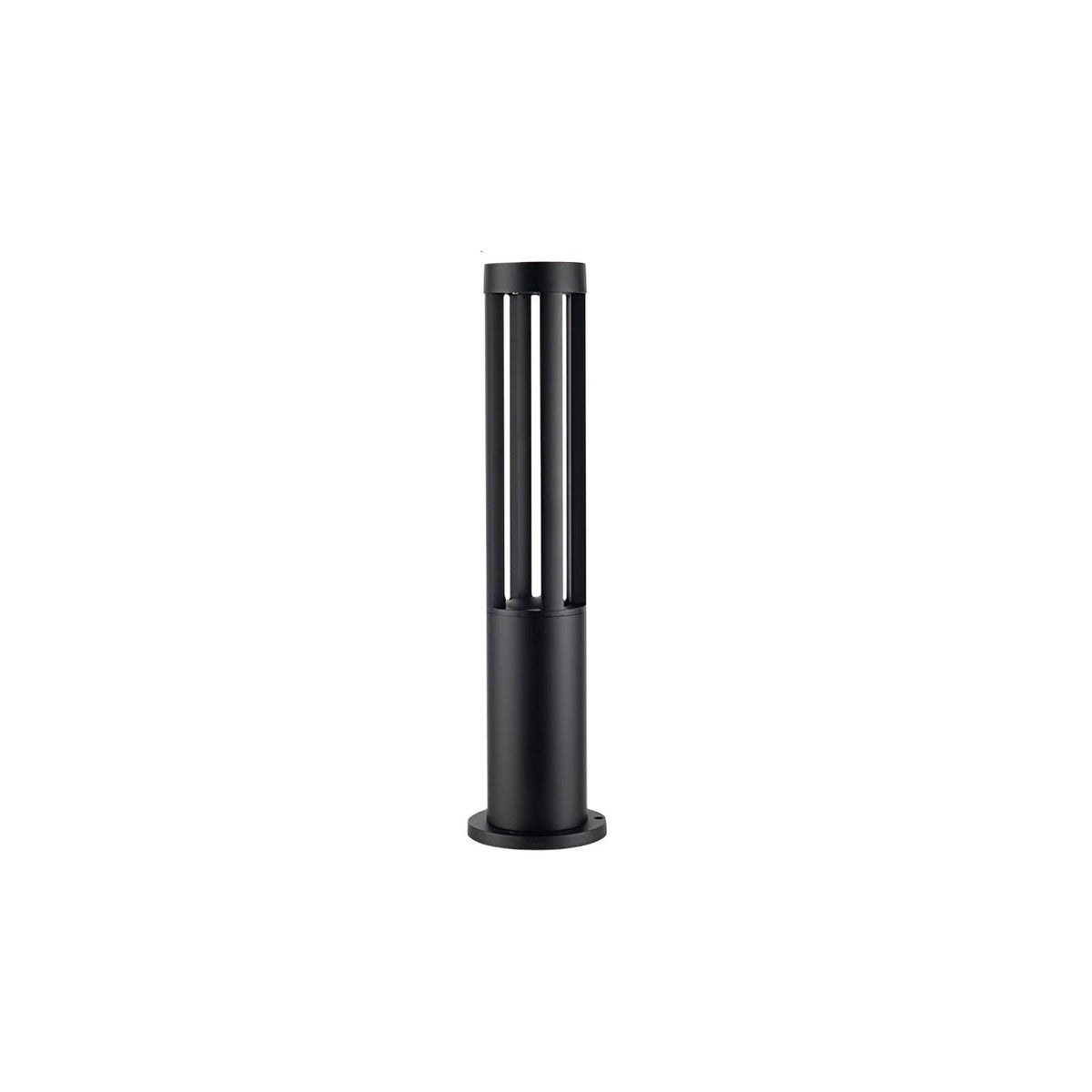 Black Cylindrical Garden Outdoor Light With Solar Panel