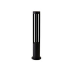 Black Cylindrical Garden Outdoor Light With Solar Panel