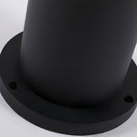 Black Cylindrical Garden Outdoor Light With Solar Panel