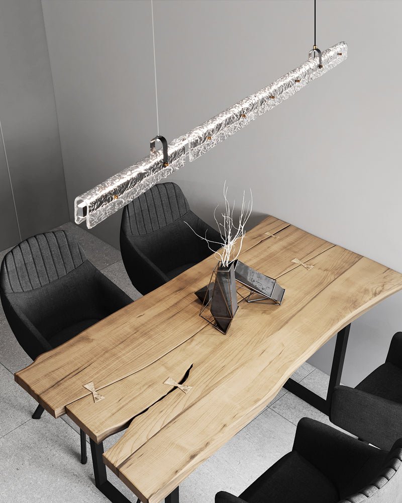 Black Ice Linear LED Pendant Light for Kitchen Island and Dining Room
